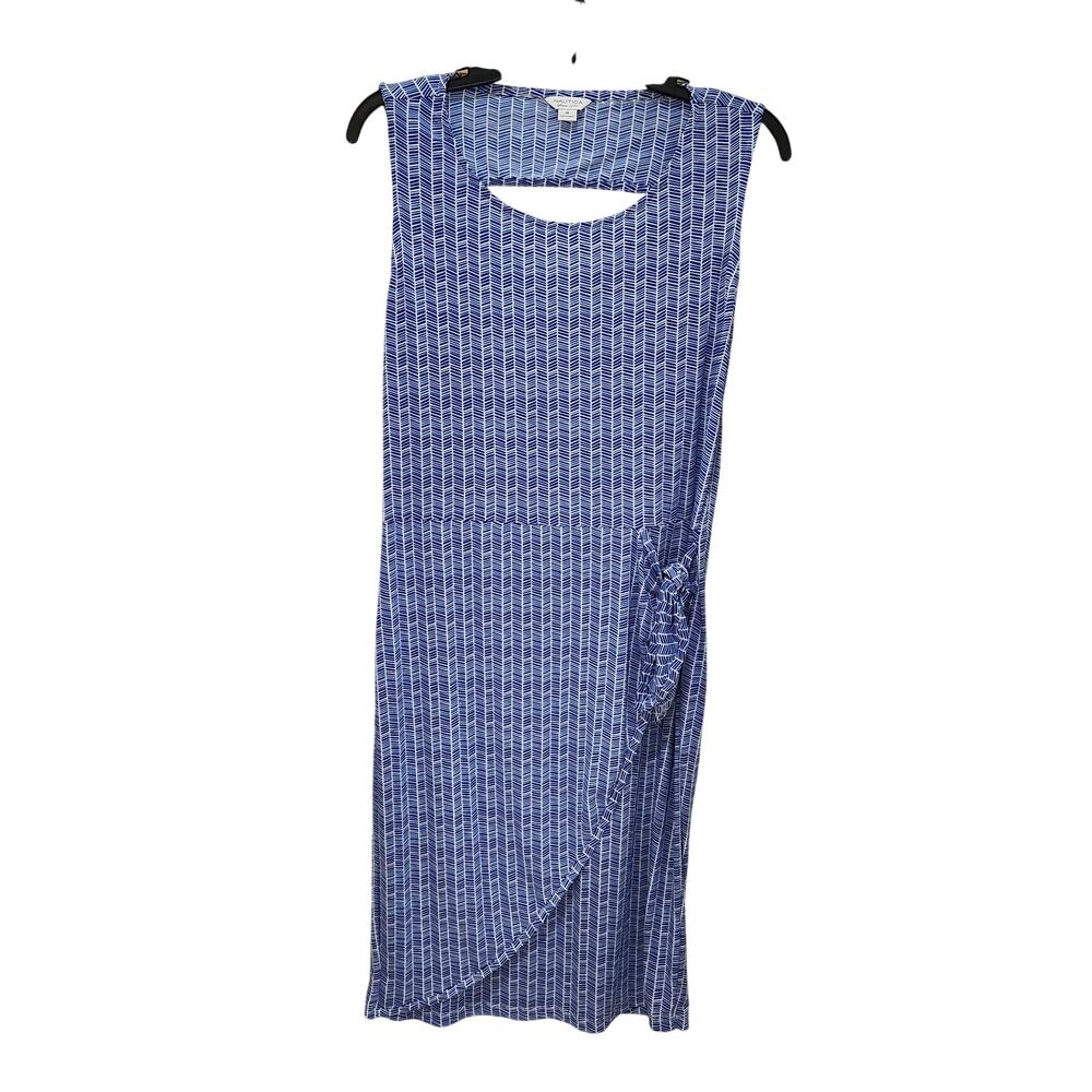 Nautica Womens Geometric Print Side Tie Dress Sz M